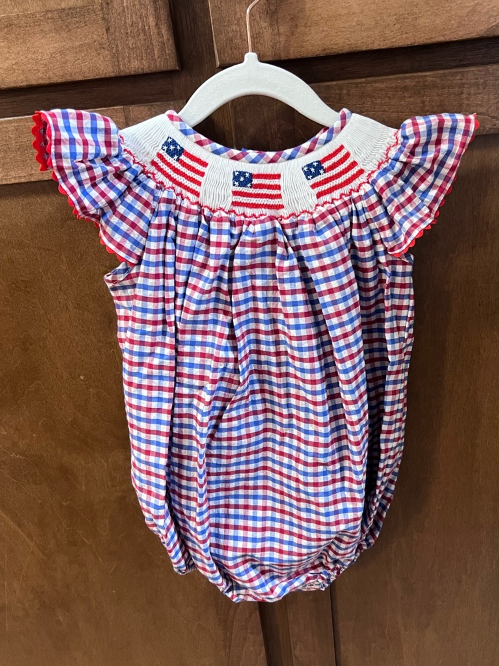 Elizabeth Ann Smocked Patriotic Bubble